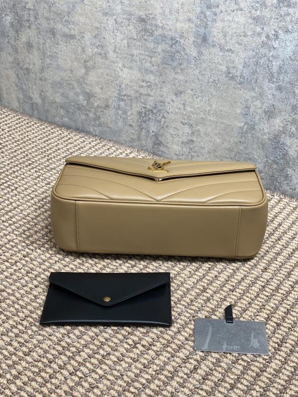 YSL 新款Lou Lou 链条包信封式手袋 杏色 羊皮质感
